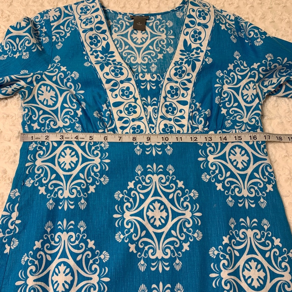 Ann Taylor Linen/Cotton 3/4 Sleeve Shift Dress Sz M - Picture 9 of 10